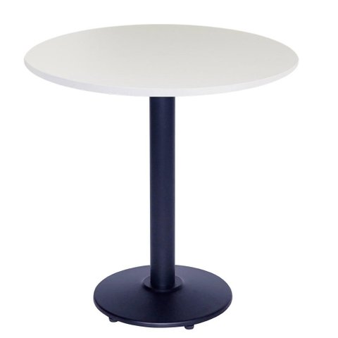Mesa Zeta Ferro Preto 75 Cm (alt) Disco Redondo Tampo Mdp Redondo 80 Cm (larg) X 2,50 Cm (alt)