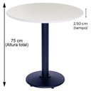 Ver imagem 4 de Mesa Zeta Ferro Preto 75 Cm (alt) Disco Redondo Tampo Mdp Redondo 80 Cm (larg) X 2,50 Cm (alt)