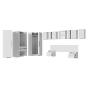 Ver imagem 3 de Quarto Completo Casal de Canto 580 Cm com Mesa de Cabeceira Branco Neo Madesa