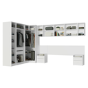 Ver imagem 7 de Quarto Completo Casal de Canto 580 Cm com Mesa de Cabeceira Branco Neo Madesa