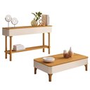 Ver imagem 2 de Kit Aparador para Sala Fontana com Mesa de Centro Ceci Orgânico B01 Off White Cinamomo - Lyam Decor