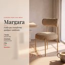 Ver imagem 2 de Cadeira Sala de Jantar Margara Kit 8 Aço Dourado Bouclê Ted D03 - D'Rossi
