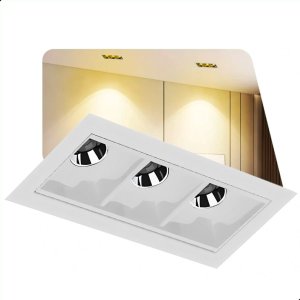Spot Embutir Led Picco Triplo 6w Bivolt 24° 3000k | Vled | Iluminação Residencial e Comercial