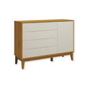 Ver imagem 7 de Quarto de Bebê Berço Evolution + Guarda Roupa 4P + Cômoda Sp Elfe Areia / Savana 02 Colchão