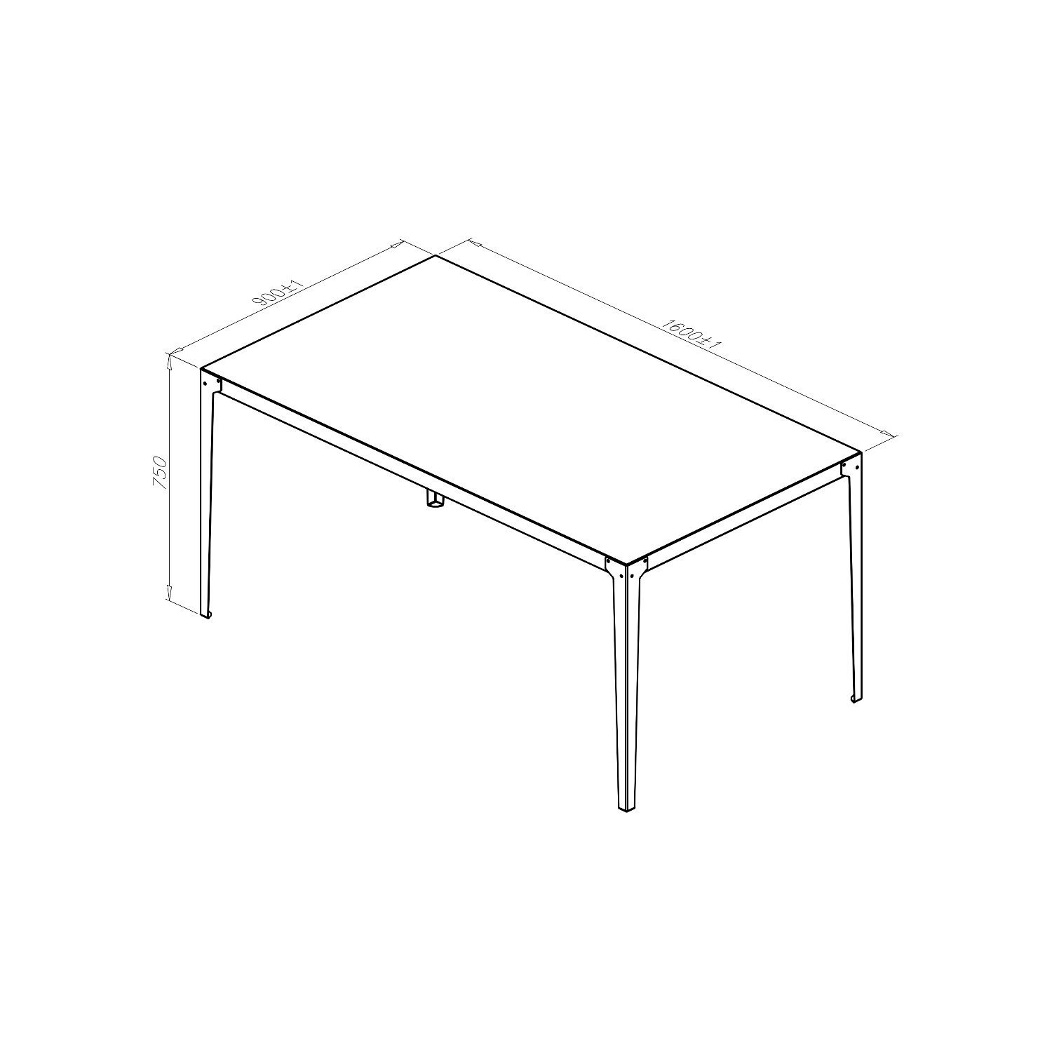 Mesa de Jantar 160cm x 90cm Rio  - 3