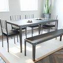 Ver imagem 4 de Mesa de Jantar 160cm x 90cm Rio Cinza/Cimento Queimado