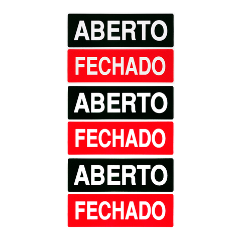 Combo 3 Placas De Sinalização Aberto / Fechado 30x10 Acesso - P-30 F9e
