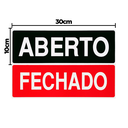 Ver imagem 2 de Combo 3 Placas De Sinalização Aberto / Fechado 30x10 Acesso - P-30 F9e