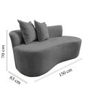 Ver mais imagens de Namoradeira Sofá Feijão Hana Orgânica Linho Cinza