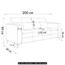 Ver imagem 4 de Sofá 2 Lugares 200cm Pés Metálicos Sallin Veludo Bege/Camel Z08 - Mpozenato