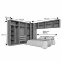 Ver imagem 2 de Guarda Roupa Modulado Dallas 7 Módulos 12 Portas 3 Gavetas