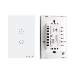 Ekaza Interruptor Inteligente Wi-fi Painel De Toque 2 Botões Branco - 5