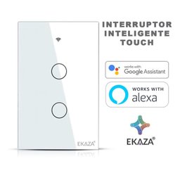 Ekaza Interruptor Inteligente Wi-fi Painel De Toque 2 Botões Branco - 7