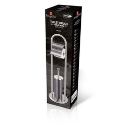 Escova Sanitária e Suporte Porta Papel Higiênico Inox Banheiro Lavabo Limpeza Vaso Sanitário Privada - 5