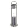Escova Sanitária e Suporte Porta Papel Higiênico Inox Banheiro Lavabo Limpeza Vaso Sanitário Privada - 1