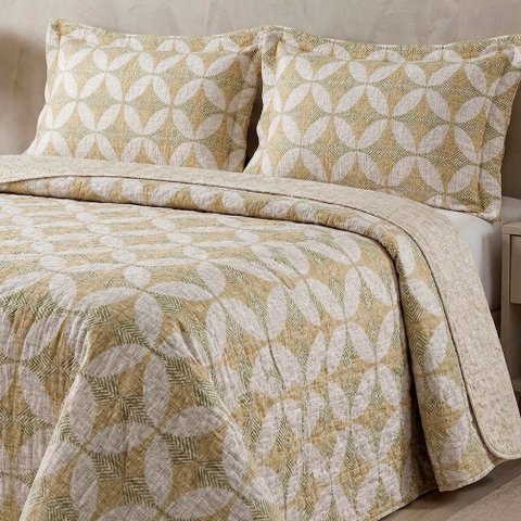 Kit Cobre Leito Colcha Colore Estampado Sb Casa