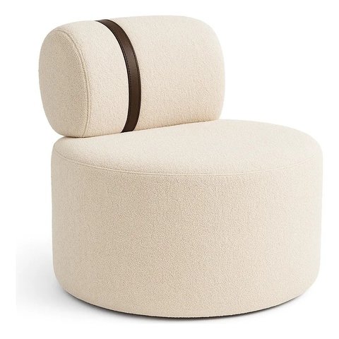 Poltrona Orgânica Moderna Decorativa para Sala Bouclé:Bouclé Bege
