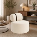 Ver imagem 3 de Poltrona Orgânica Moderna Decorativa para Sala Bouclé:Bouclé Bege