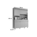 Ver imagem 3 de Cozinha Compacta Realeza C/ 5 Portas e 2 Gavetas 160cm Carvalho/cinza - Nesher