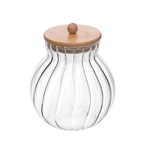 Pote de Vidro com Tampa de Bambu Classic Wolff 700ml