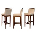 Ver imagem 2 de Kit 5 Banquetas Alta para Bancada Gourmet Líbia Madeira Capuccino Suede Bege CCS