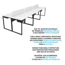 Ver imagem 6 de Estação Trabalho Mesa Industrial 6 Lugares Gavetas Netmobil - Branco