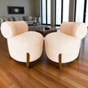 Ver mais imagens de Kit 2 Poltronas Decorativa Mônaco Couro Bege
