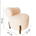 Ver imagem 6 de Kit 2 Poltronas Decorativa Mônaco Couro Bege