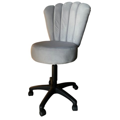 Cadeira Mocho Pétala Veludo Cinza Claro - In9 Decor