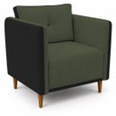 Ver imagem 2 de Poltrona Decorativa Aviv para Sala Escritório Recepção Luxo Linho Premium Easy Clean Corino Premium