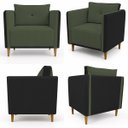Ver imagem 6 de Poltrona Decorativa Aviv para Sala Escritório Recepção Luxo Linho Premium Easy Clean Corino Premium