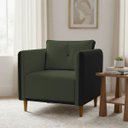 Ver imagem 1 de Poltrona Decorativa Aviv para Sala Escritório Recepção Luxo Linho Premium Easy Clean Corino Premium