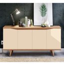 Ver imagem 1 de Buffet 160cm 4 Portas Pés em Madeira Maciça Grace Versátile