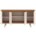 Ver imagem 4 de Buffet 160cm 4 Portas Pés em Madeira Maciça Grace Versátile Bege/Off White/Noce