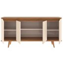 Ver imagem 4 de Buffet 160cm 4 Portas Pés em Madeira Maciça Grace Versátile Bege/Off White/Noce