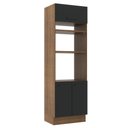 Ver imagem 1 de Torre Quente Armário de Cozinha 70 cm 3 Portas Rustic/Preto Agata Madesa