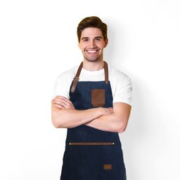 Avental Jeans e Couro Chef de Cozinha Barista Bartender 1un - 5