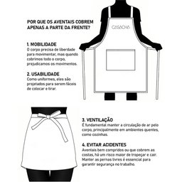 Avental Jeans e Couro Chef de Cozinha Barista Bartender 1un - 6