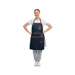 Avental Jeans e Couro Chef de Cozinha Barista Bartender 1un - 4