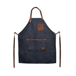 Avental Jeans e Couro Chef de Cozinha Barista Bartender 1un - 1