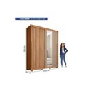 Ver imagem 5 de Guarda Roupa Solteiro 2 Portas de Correr (1 Ripada e 1 C/ Espelho) e 3 Gavetas Moviment 1.8 Lux Flex
