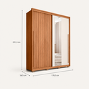 Ver imagem 6 de Guarda Roupa Solteiro 2 Portas de Correr com Espelho 3 Gavetas Moviment 1.8 Lux Flex Caemmun