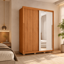 Ver imagem 5 de Guarda Roupa Solteiro 2 Portas de Correr com Espelho 3 Gavetas Moviment 1.8 Lux Flex Caemmun