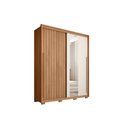 Ver imagem 6 de Guarda Roupa Solteiro 2 Portas de Correr (1 Ripada e 1 C/ Espelho) e 3 Gavetas Moviment 1.8 Lux Flex