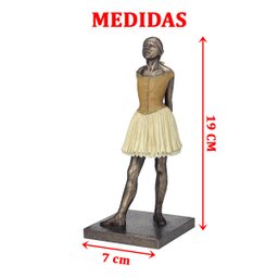 Estátua Bailarina Decorativa Resina Escultura Elegante 19cm - 6