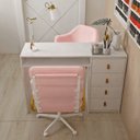 Ver imagem 2 de Mesa Nails Pérola 117x40 Cm com Gaveteiro e Prateleira sem Aspirador