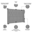 Ver imagem 3 de Cabeceira Casal King Cama Box 195cm Malva I02 Veludo Cinza - Mpozenato