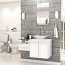 Ver imagem 2 de Conjunto Balcão C-cuba L38 e Espelheira Legno 831 Branco Chess C-preto Ônix Branco Chess C-snow