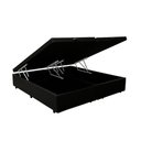 Ver imagem 3 de Cama Box Baú Casal Bipartido Eleganceortopédico Blindado com Colchão Espuma D33 Courino Preto