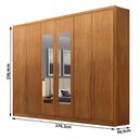 Ver imagem 2 de Guarda Roupa Casal Livorno 6 Portas 6 Gavetas com Espelho Cinamomo - Novo Horizonte